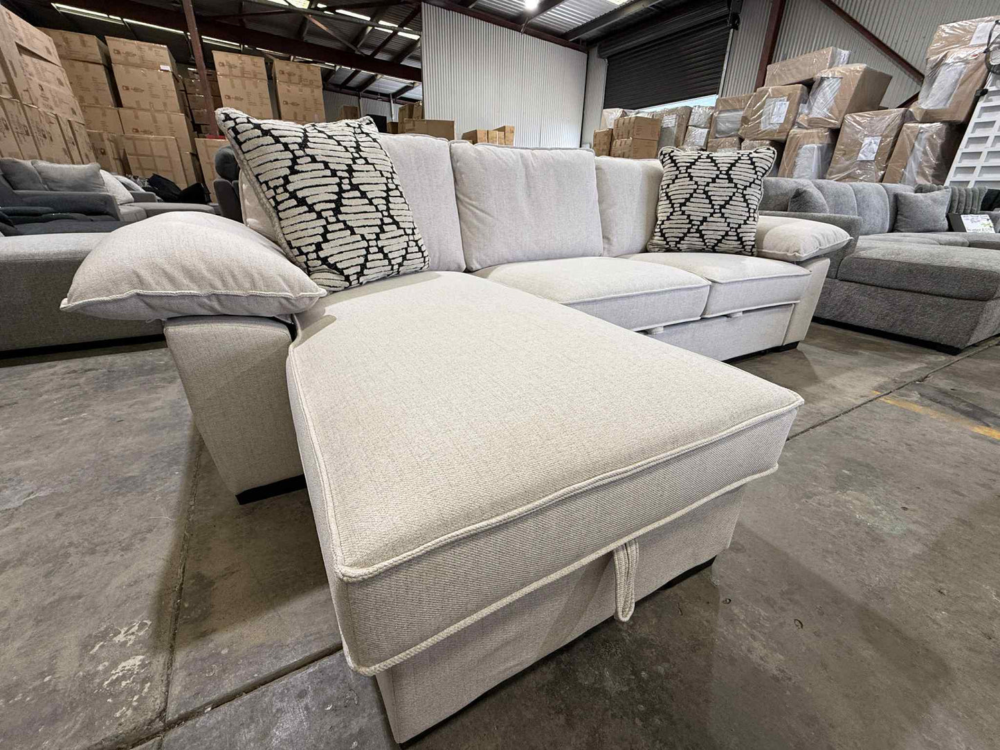 Oslo Large Deep Seated 3 Seater Sofa Bed - Beige