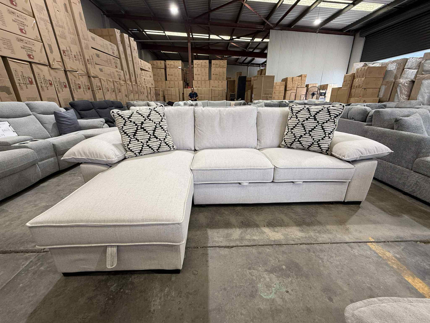 Oslo Large Deep Seated 3 Seater Sofa Bed - Beige