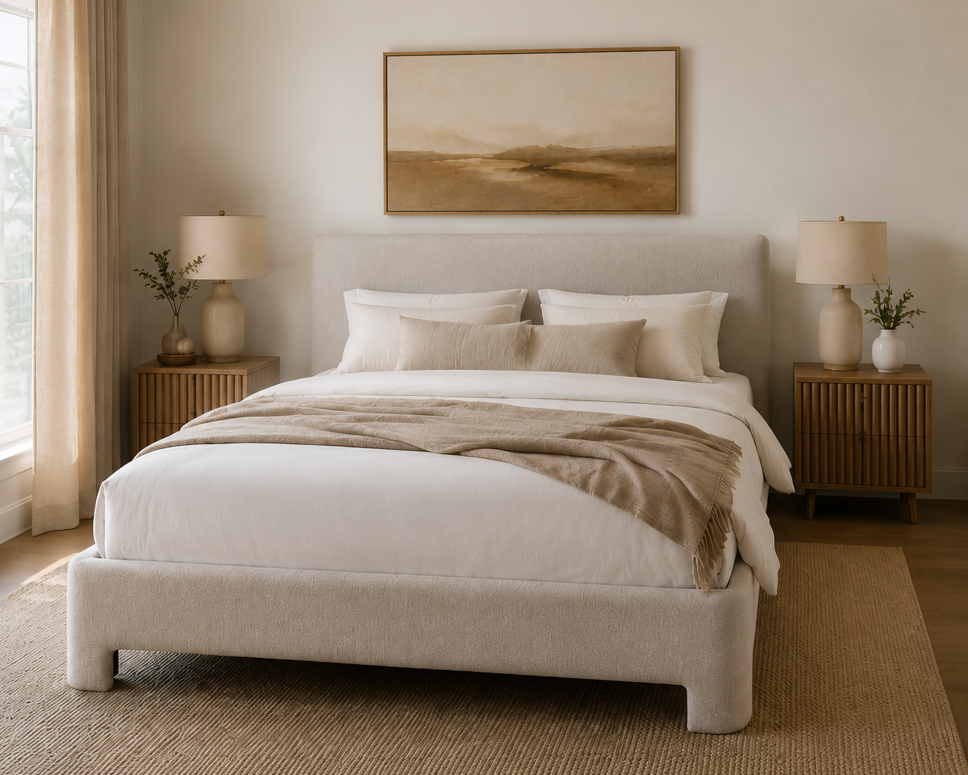 Upholstered Fabric Bed Frame