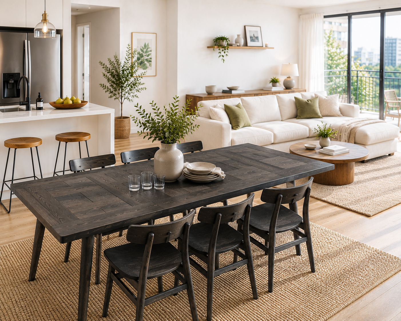 Black Dining Set - Dining Table with Matching Dining Chairs