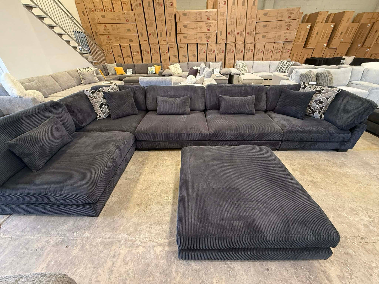 Delta Extra Deep Seated Modular Lounge Sofa - Black
