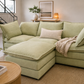 luxury comfort Green 3 seater couch with movable ottoman