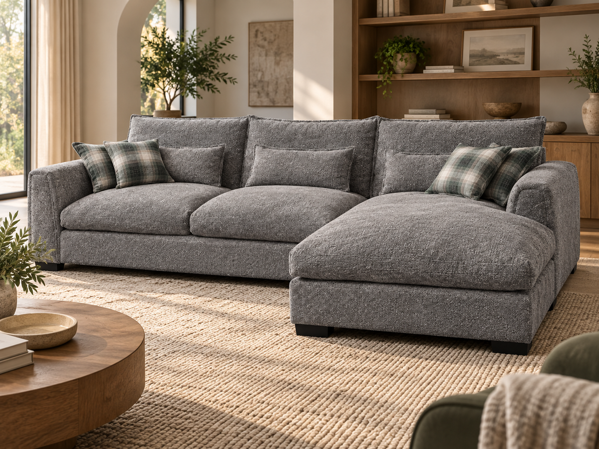 Josie - Oversized Feather Cloud 3 Seater Dark Grey