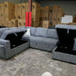 family lounge with storage and sofa bed