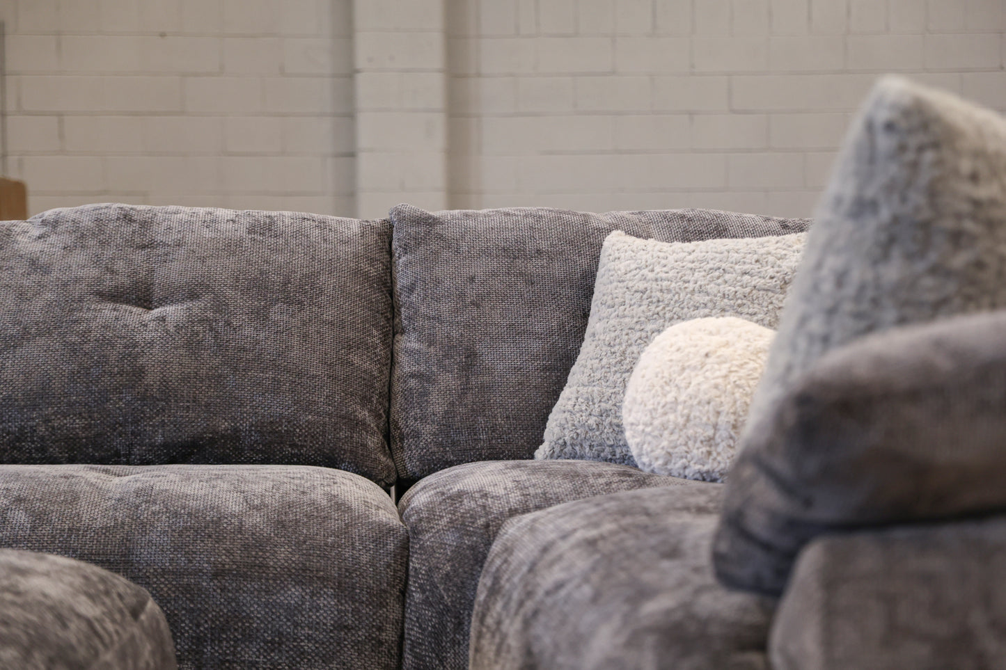 upholstered couch in premium fabric