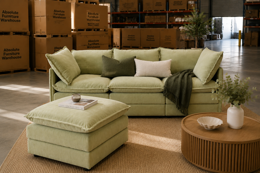 Green living room couch