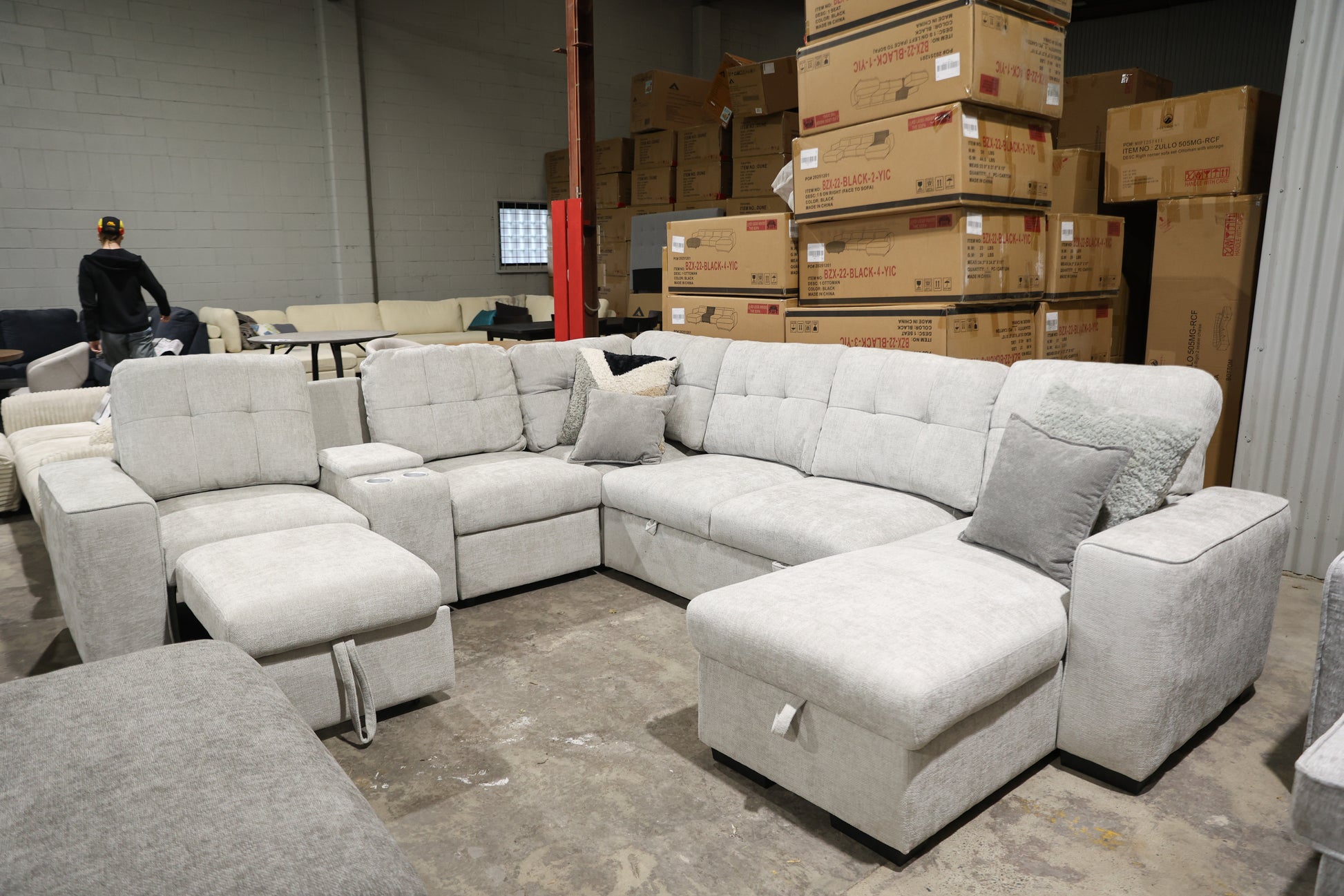 couch with storage and cup holders sofa bed and more