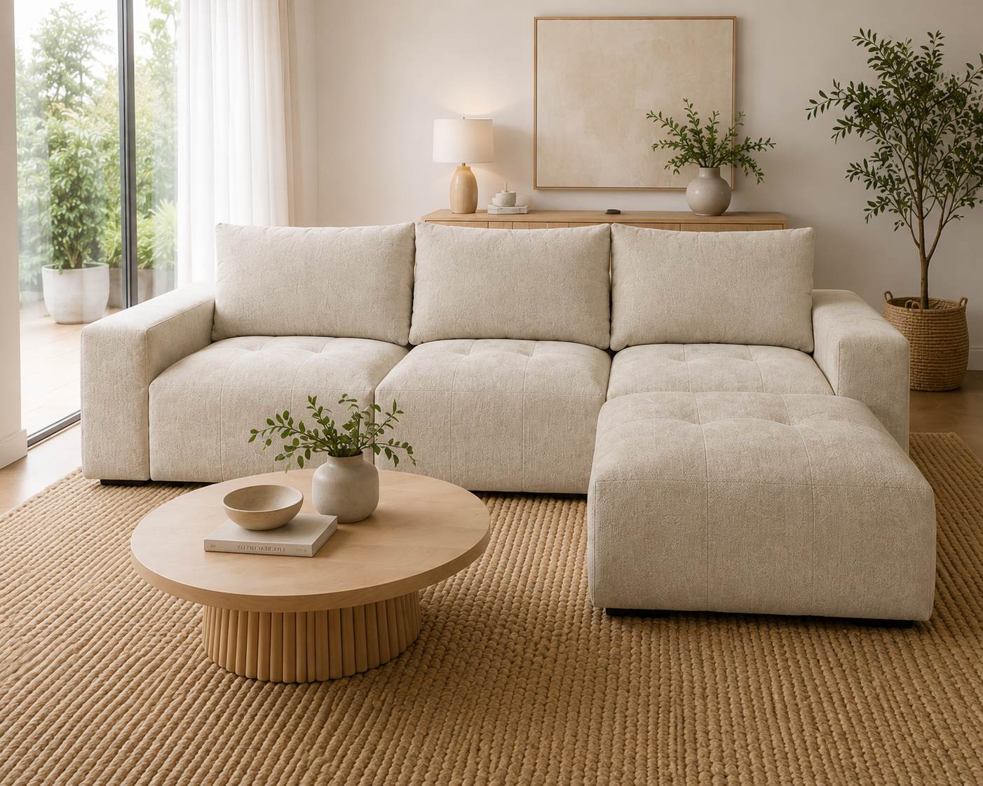 3 seater with ottoman
