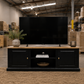 solid wood black tv cabinet