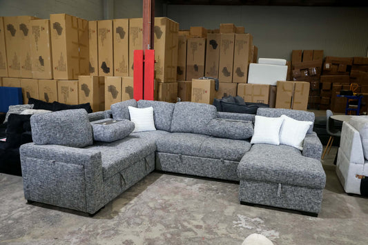 sofa bed with storage and cup holders